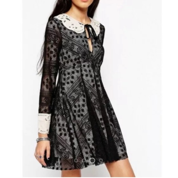 Free People Dresses & Skirts - Free People Talk That Talk Black Lace Dress Size 4